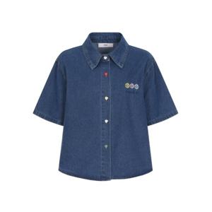 [르샵]르샵 자수 크롭 데님 셔츠 블라우스 SP4BL339