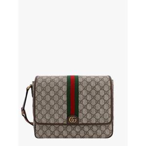 GUCCI Ophidia gg supreme fabric and leather shoulder strap with iconic web band 761741FACJQ