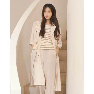 [올리비아로렌]린넨 스트링 롱 자켓_VOCFU3M4151