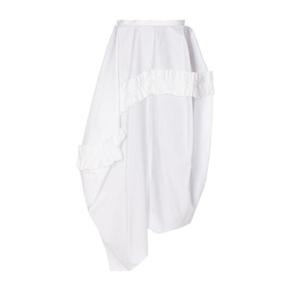 Alexander McQueen 러플 디테일 비대칭 개더 스커트 733227QAAAY 9000 TP942669901