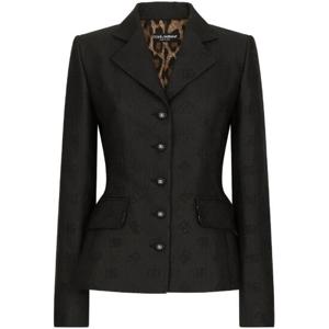 돌체앤가바나 Black Logo Jacquard Single Breasted Blazer F26CHTHJMOW TP719834652
