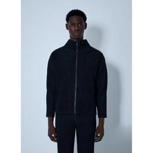 25 SS Homme Plisse Issey Miyake 남성 플리츠 집업 재킷 hmp0161014blk