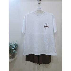 [에꼴리에]4.5부  래빗 프린트티 셋트 25B37613762