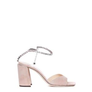 Jimmy Choo Saeda 85 발목 끈 샌들 SAEDASANDALBH85EWA BALLETPINKCRYSTAL TP943448301