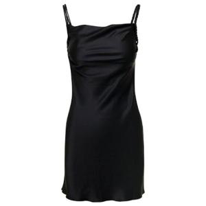 Nanushka Merva 스퀘어 넥 새틴 미니 드레스 NW23PFDR01599 BLACK TP944140627