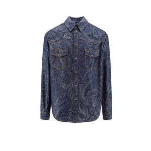 Etro 페이즐리 자카드 데님 셔츠 MRNE000199TTE15 S9091 TP935474704