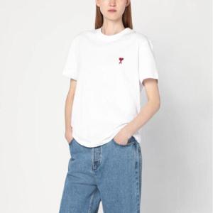 AMI PARIS White Ami De Coeur T shirt BFUTS035724/R_AMI-100