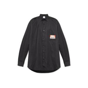 베트멍 로고 프린트 칼라 롱슬리브 셔츠 UA66SH450B1001 BLACK TP944439710