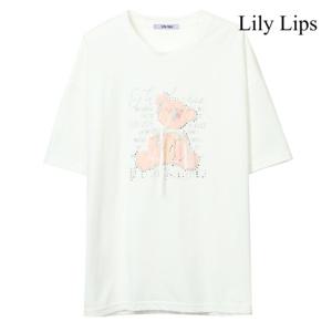 [릴리립스] 러블리 베어 프린팅 루즈핏 반팔 티셔츠 (YL6TS004)
