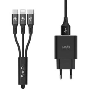 3in1케이블 Soopii 18W 3A 3in1동시 고속 멀티충전 GS-552S07QC 고속충전케이블