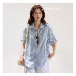 [앳마크]ATMARK (77까지)캐주얼마린스트라이프셔츠_AA53SH026G