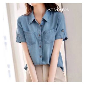 [앳마크]ATMARK (77까지)롤업앞포켓서머데님셔츠_AA53SH023G