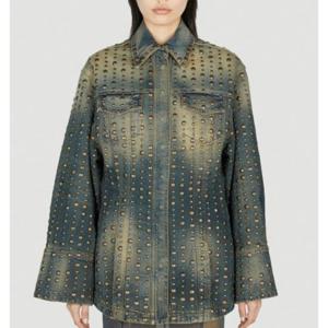 25 SS 블루마린 올오버 스터드 엠벨리쉬 데님 자켓 그린블루 4J019A C6F18 PEACOAT WARM
