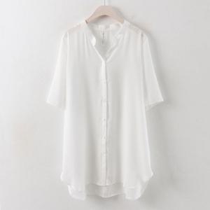 [아이우먼] 내츄럴쉬폰롱블라우스 HG0176M506 빅사이즈