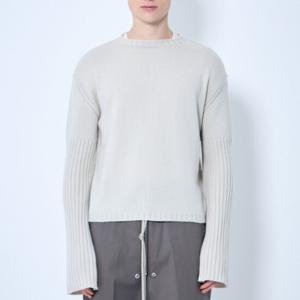 25 SS 릭오웬스 Dinge 딩게 크루넥 리브 캐시미어 스웨터 베이지 RU01E5665 KLWS 41