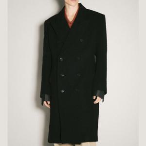 25 SS 마틴 로즈 더블 블레스트 셔츠 커프 오버 코트 블랙 325WT07001 BLK