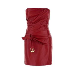 VERSACE Red leather mini dress 10208641A14722 1RC40