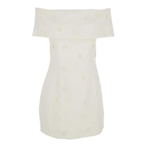 ROTATE Beaded Satin Mini Dress 114188857857