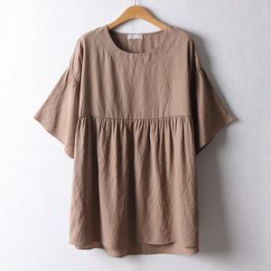 [아이우먼] 셔링쿨린넨블라우스 OLF005M506 빅사이즈
