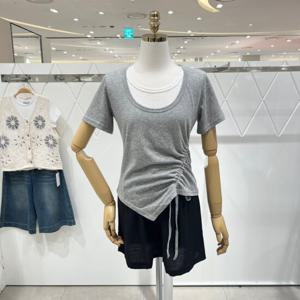 [밸리걸] 레이어드 셔링 포인트 티셔츠 821730