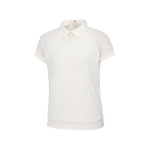 와이드앵글골프반팔티 KQJ WWM24275W4 여성 CO 쉬폰 믹스 백집업 폴로 티셔츠 L (Vanilla)