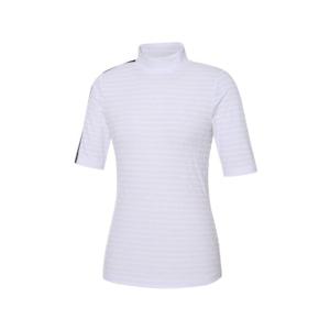 와이드앵글골프반팔티 KQJ WWM23218W2 여성 CO 소프트 골지 반넥 5부 티셔츠 L (White)