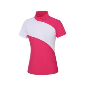 와이드앵글골프반팔티 KQJ WWM23224P8 여성 CO 변형 라인 반넥 티셔츠 L (Hot Pink)