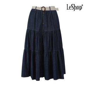 [르샵] 벨티드 포인트 캉캉 데님 스커트 (BP7SK007A)