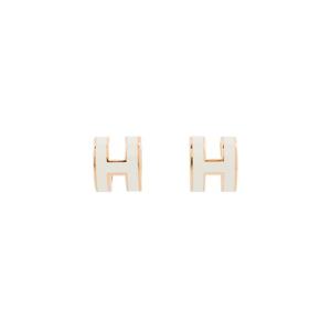 에르메스 쁘띠 팝아슈 이어링 화이트 로즈골드 5HA0654