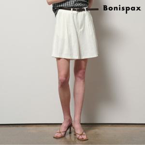 [보니스팍스]벨티드 핀턱 하프 팬츠(XP2TA020L0)