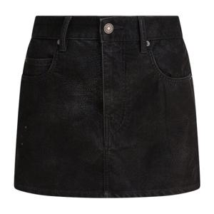 이자벨마랑에뜨왈 블랙 레더 텍스처 미니 스커트 25AJU0363FA C