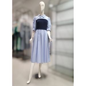 [SI] SI니트배색 셔링 포인트 원피스SIOAE2580