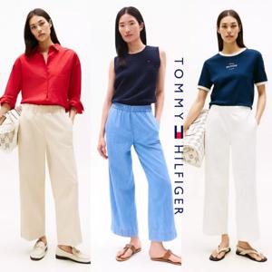 타미힐피거 TOMMY HILFIGER XW04277-YBL 여자 와이드 레그 슬랙스 팬츠 바지