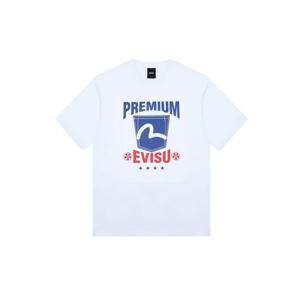 [에비수]데님 포켓 프린트 루즈핏 반팔 티셔츠_EV2UTS911_WH