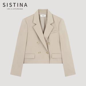 [SISTINA] 인기 더블 크롭 셋업 재킷_AWSJKO11010_BE