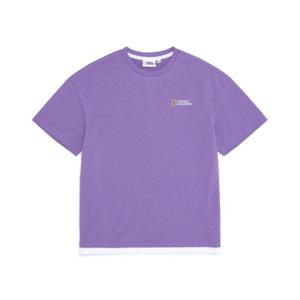 [내셔널지오그래픽 키즈] K222UTS250 레이어드 배색 H/TEE LVIOLET