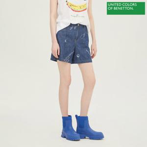 베네통 플랩 턱 데님 쇼츠 BADP91331_IN
