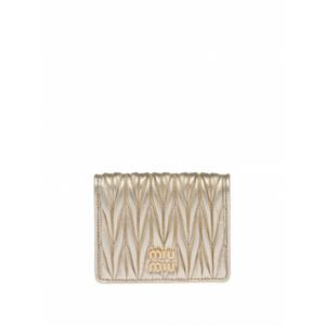 [MIU MIU] 여성 WalletsPurses logoplaque matelass  지갑 5MV2042FPP F0846 PIRITE /9