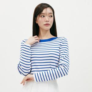 플라스틱아일랜드  (PR2KL362) [C]보트넥 스트라이프 니트
