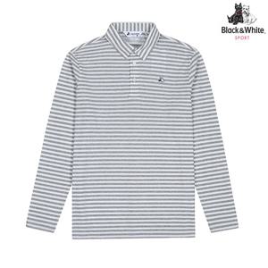 [블랙앤화이트] 남성 긴팔 스트라이프 티셔츠 9625GZSC_GREY