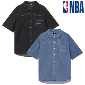 [NBA]N252SH141P GR 남여공용 엔비에이 오버핏 데님 남방 반팔셔츠