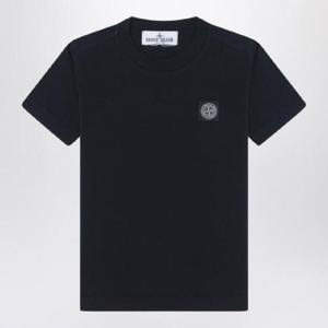 STONE ISLAND 로고 패치가 있는 검은색 티셔츠 2100002S0047/Q_STONE-V0029