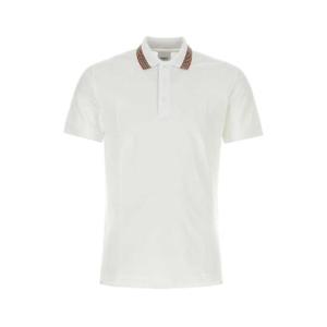 BURBERRY 화이트 피케 폴로 셔츠 8084018 A1464
