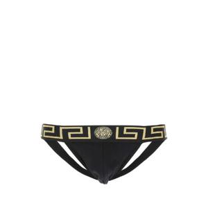 VERSACE 블랙 스트레치 코튼 조스트랩 AUU01017A232741 A80G