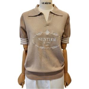 [르피타]배색 자수 카라 니트 L252USW557