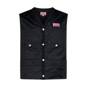 Kenzo 로고 패치 V 넥 스냅 베스트 FE55OU0059OD 99 TP942825329