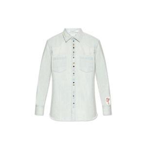 Golden Goose 디럭스 브랜드 로고 패치 디스트레스드 셔츠 52500P000636 50100 TP944284849