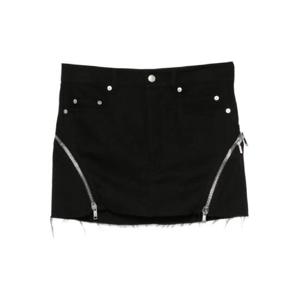25 SS 릭오웬스 지퍼 디테일 프린지 미니 스커트 RP02E4362WD TP439409723