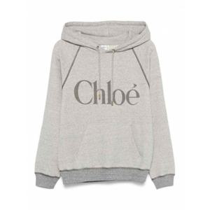 [CHLOE] 라프리마 여성 스웨트셔츠 스웨터 오버사이즈 로고 후디 인 A 코튼 플리스 믹스 CH25AJH10179060 Grey /8