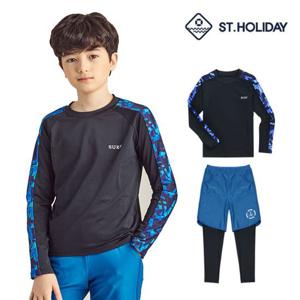 [에스티홀리데이]주니어 래쉬가드 수영복 세트 ST2018 남아